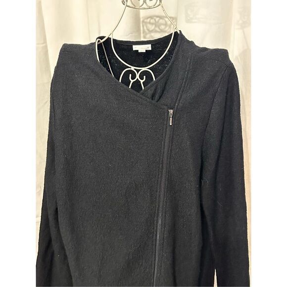Beautiful Pure J.Jill womens black wool blend shacket top zipper size L Good con - Picture 4 of 5